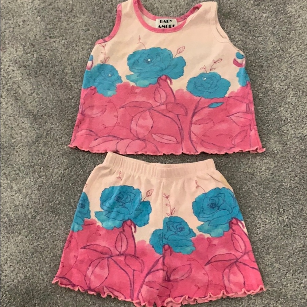 Kids designer beautiful flower short set